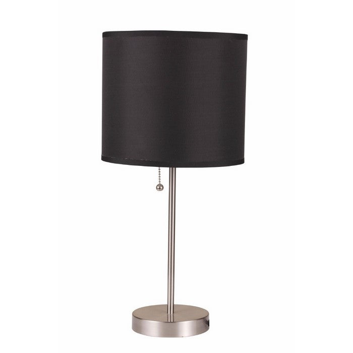 Contemporary Metal Table Lamp, Black & Silver, Set of 2