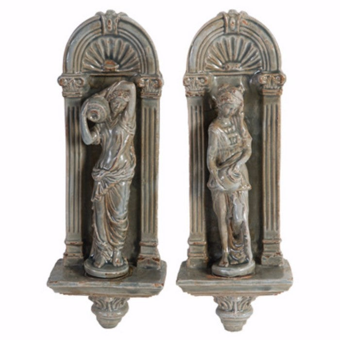 Appeal Ceramic WallDecors, Set of 2, Gray