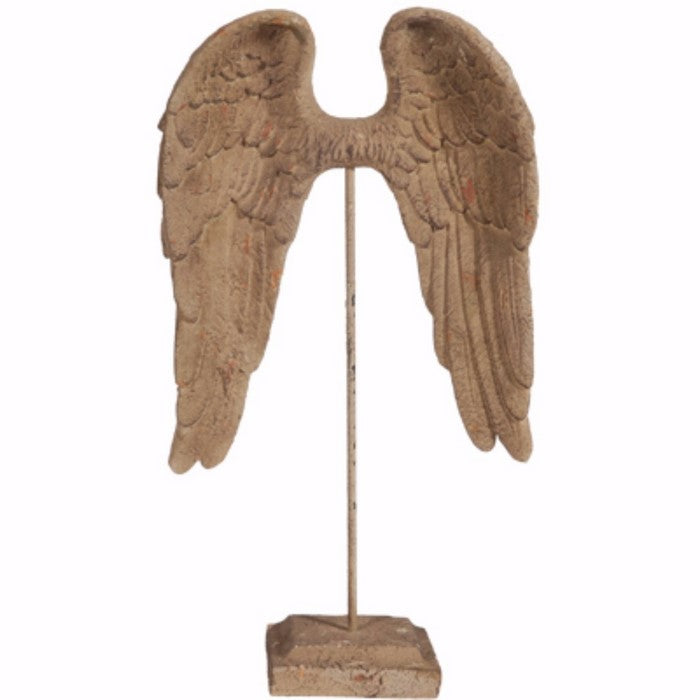 Sculpturally Metal Angelic WingDecor , Brown