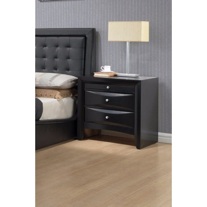 Contemporary 2 Drawer Wood  Nightstand By Ireland , Black
