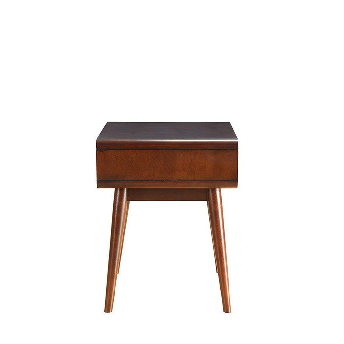 Christa End Table (USB Power Dock), Espresso & White