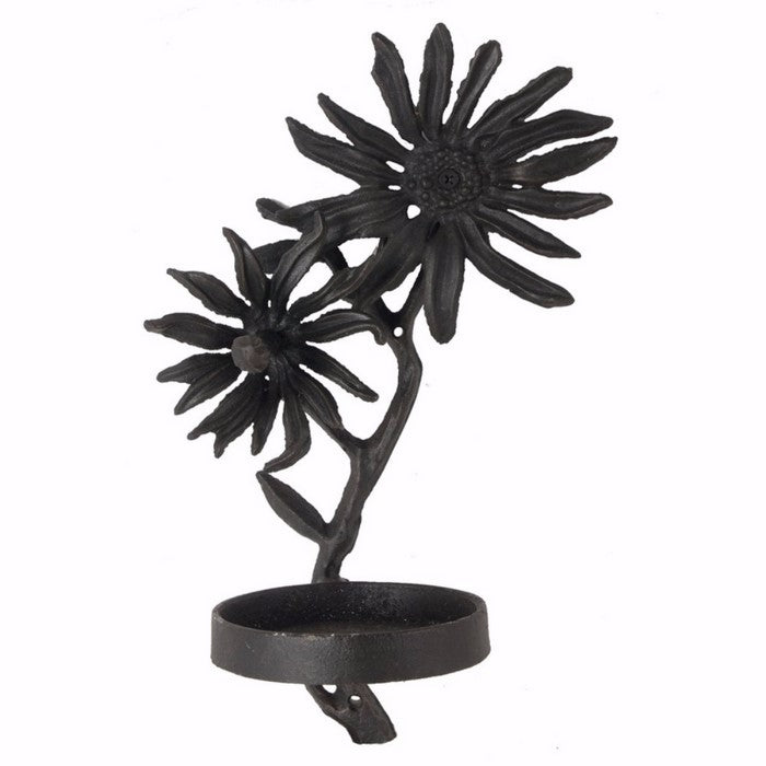 Flower Shaped Iron T-Light candle Holder, Black
