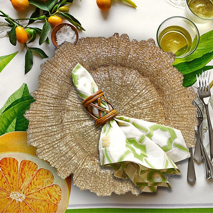 Sublime Glass Charger Plate, Gold
