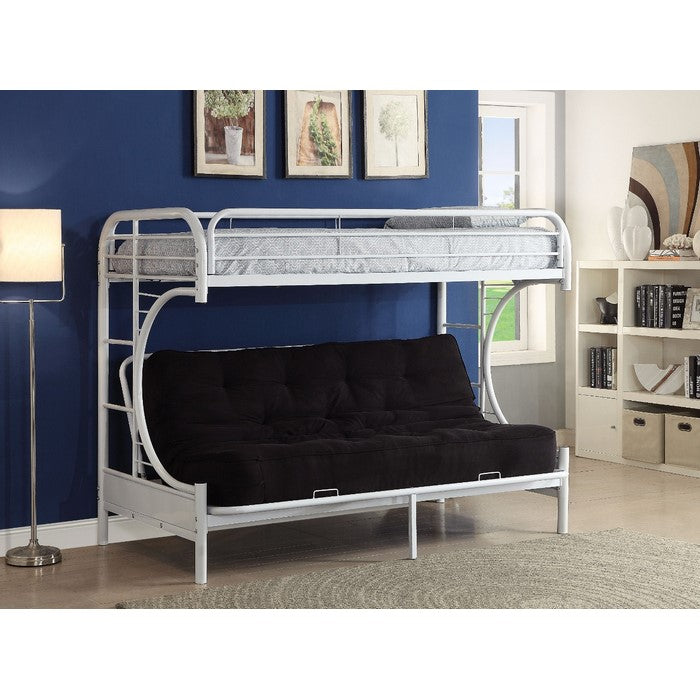 Eclipse Twin XL/Queen/Futon Bunk Bed, White