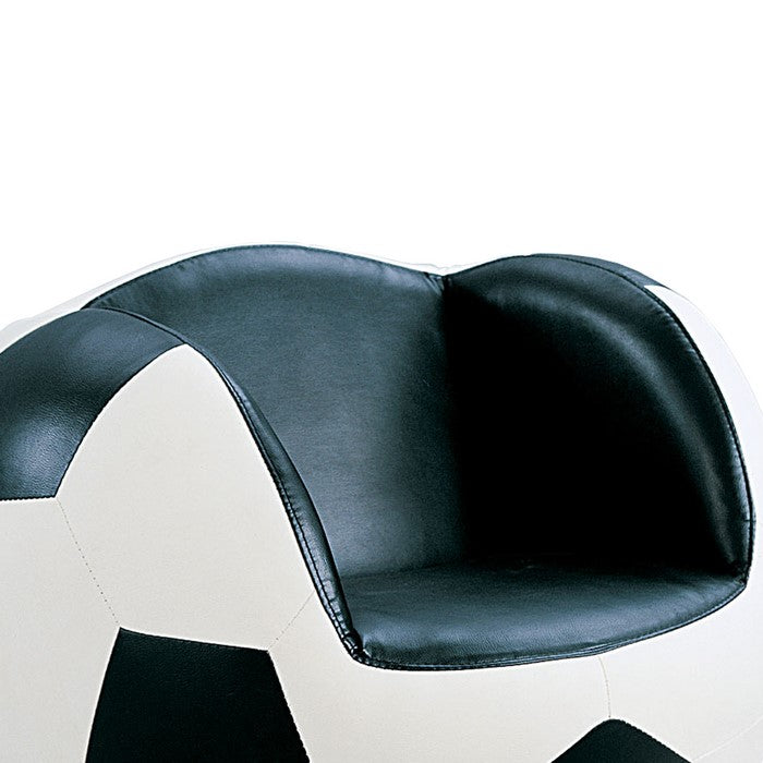 All Star 2 Piece Pack Chair & Ottoman, Soccer: White & Black