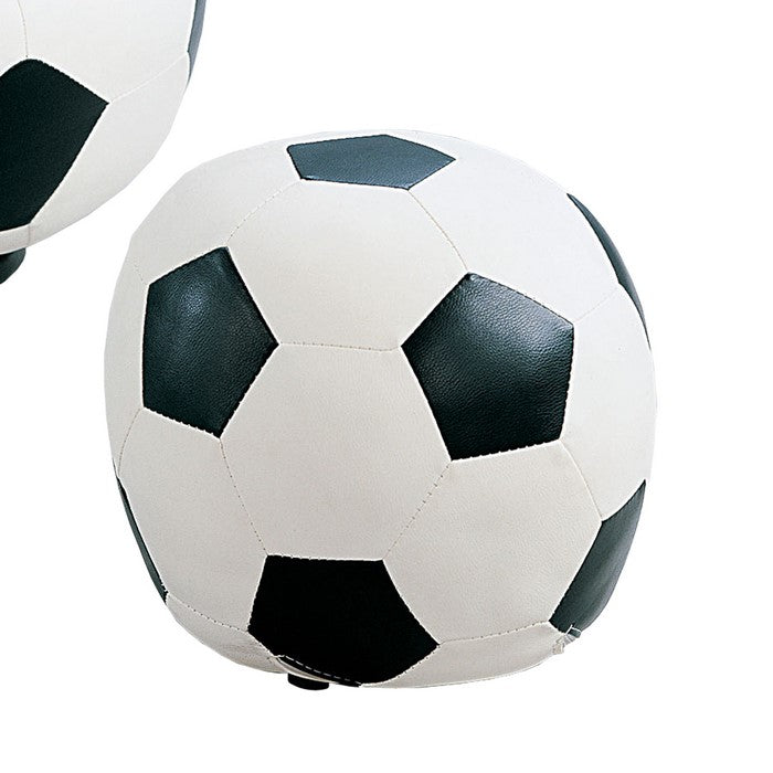 All Star 2 Piece Pack Chair & Ottoman, Soccer: White & Black