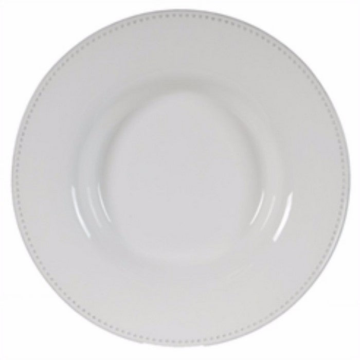 Enticing RoundDecorative Porcelain Plate, White