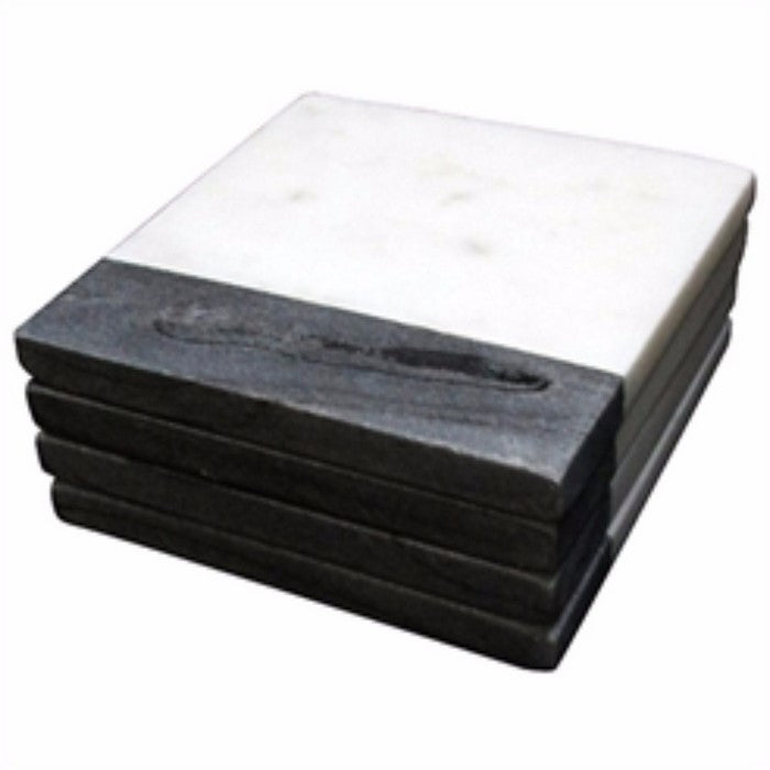 Monochrome Marble Coasters, Set of 4, Black & White