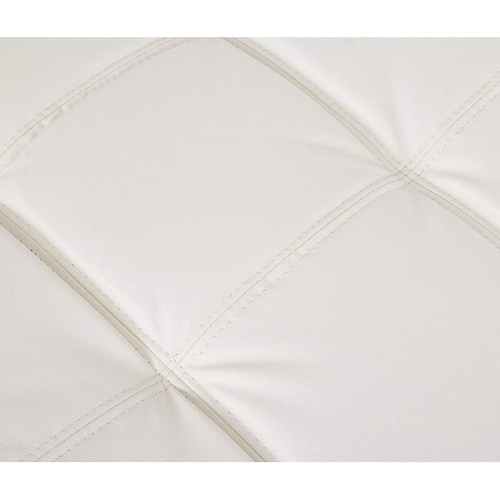 Exuberant White Chaise With Sturdy Chrome Legs