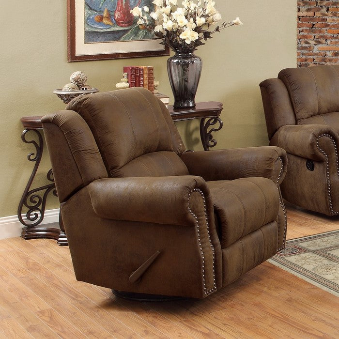 Pretty brown rocker recliner with swivel