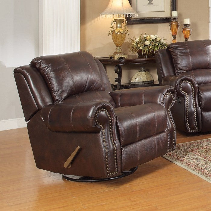 Gorgeously Designed brown rocker recliner with swivel