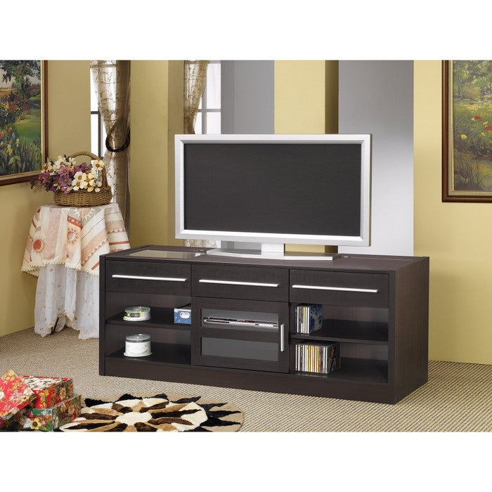 Stylish TV Console with CONNECT-IT Power Drawer-RTA, Brown