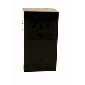 Leviton 5054 30 Amp, 125/250 Volt, NEMA 10-30R, 3P, 3W, Surface Mounting Receptacle, Straight Blade, Industrial Grade, Non-Grounding, Side Wired, Steel Strap, Black
