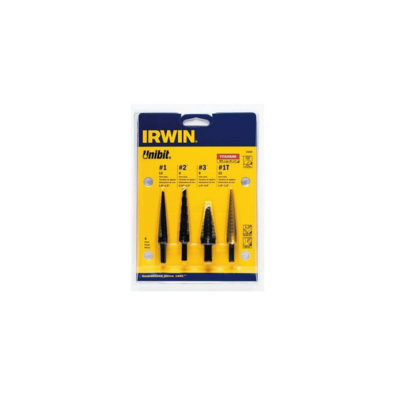 Irwin Industrial Tools 10228 Unibit 228 Step Drill Bit Set 4-Piece
