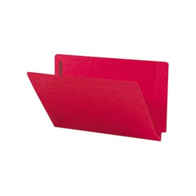 Smead End Tab Fastener File Folder, Shelf-Master Reinforced Straight-Cut Tab, 2 Fasteners, Legal Size, Red, 50 per Box (28740)