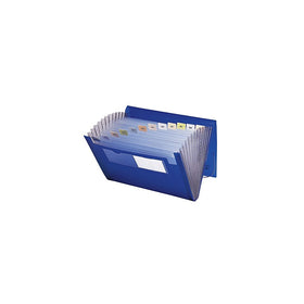 Smead Poly Expanding File, 12 Pockets, Flap and Cord Closure, Letter Size, Blue (70876)