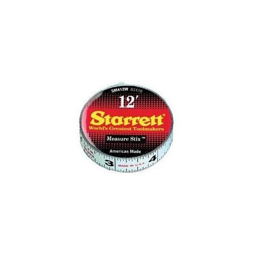 L.S. STARRETT SM412W 1/2" x 12' Measure Stix Tape W/ Adhesive Backing 1/EA
