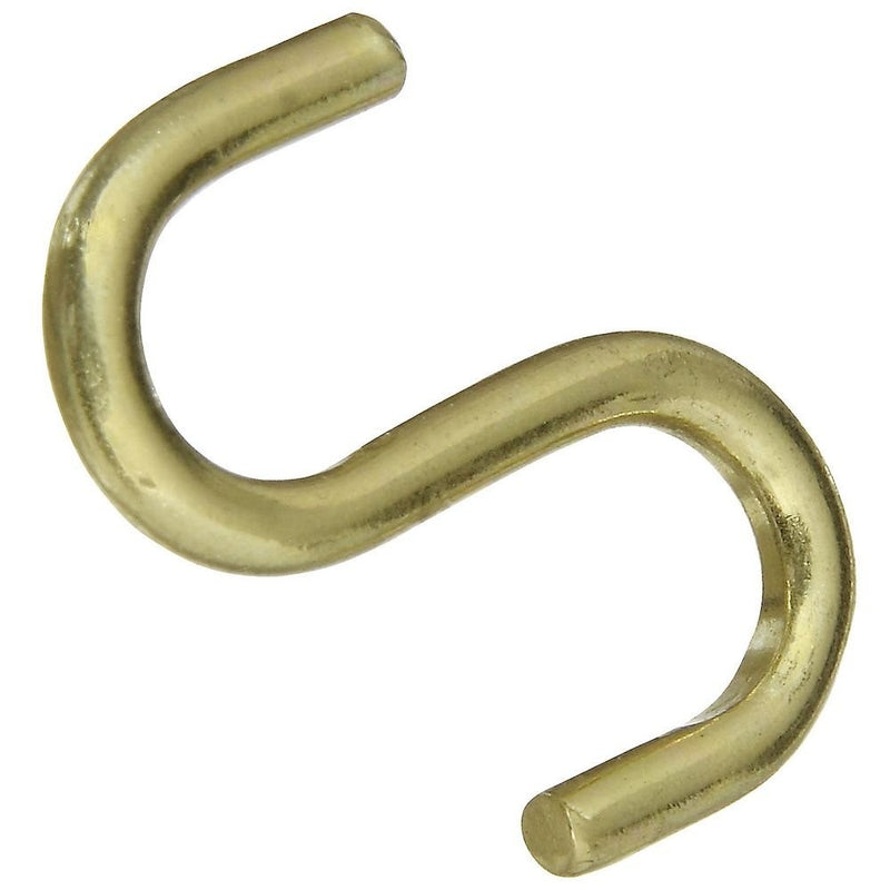 National Hardware N121-806 V2077 Open S Hooks - Solid Brass in Solid Brass, 3 pack