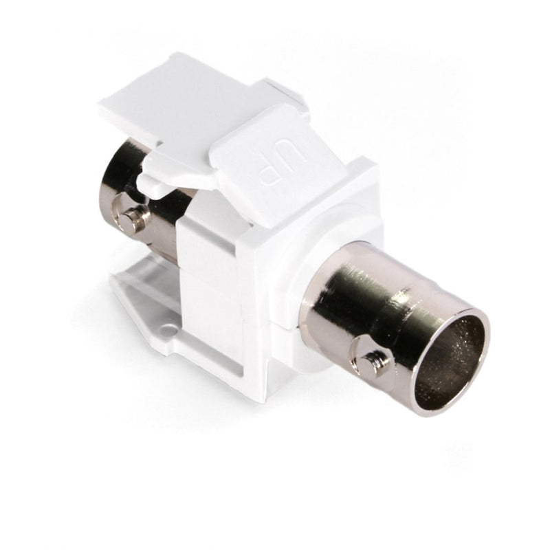 Leviton 41084-BWF BNC QuickPort Adapter, Nickel-Plated, White