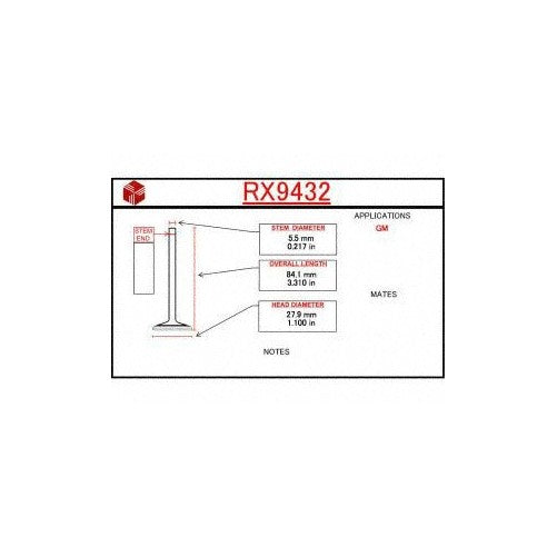 ITM Engine Components RX9432 Exhaust Valve