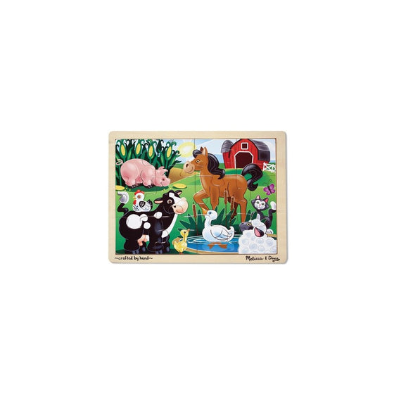 Melissa & Doug On the Farm Wooden Jigsaw Puzzle With Storage Tray (12 pcs)