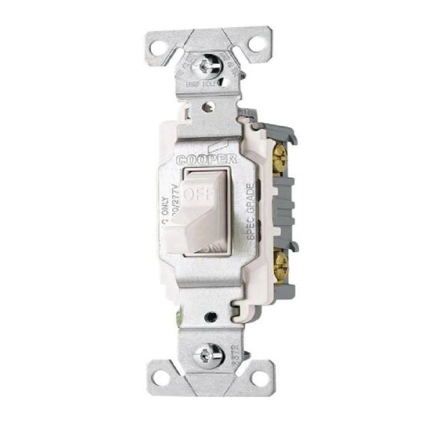 Cooper Wiring Devices CSB120W Switch Toggle SP 20A 120/277V B/Swire WH