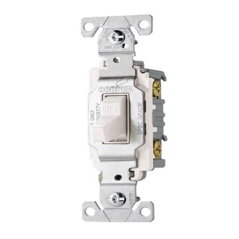 Cooper Wiring Devices CSB120W Switch Toggle SP 20A 120/277V B/Swire WH