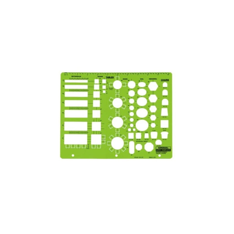 RAPIDESIGN Interior Design Template for Table/Chairs, 1 Each (R717)