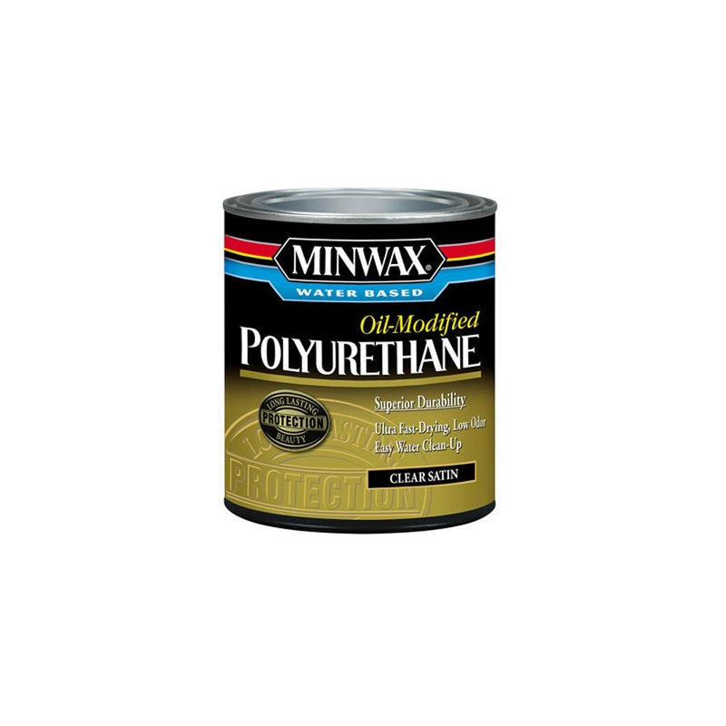 Minwax 630250444 Minwax Water Based Oil-Modified Polyurethane, quart, Satin