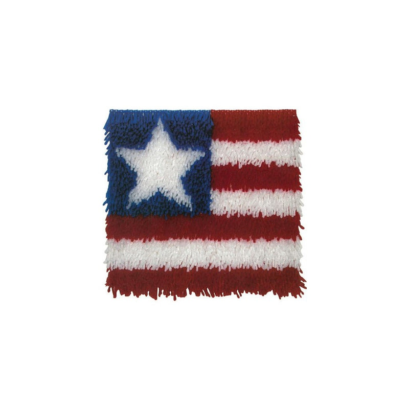 WonderArt Latch-Hook Kit, Patriot, 12" X 12"