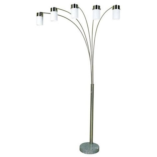 Ore International 3031F5W84-Inch 5-Light Arch Floor Lamp, Chrome