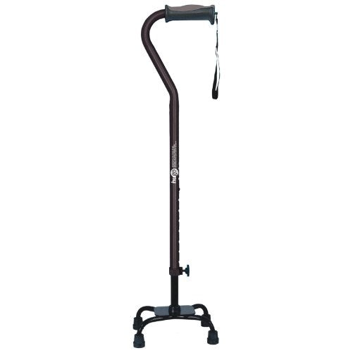 Hugo Adjustable Quad Cane for Right or Left Hand Use, Black, Small Base