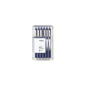 TUL Gel Pens, Retractable, Fine Point, 0.5 mm, Gray Barrel, Blue Ink, Pack Of 12