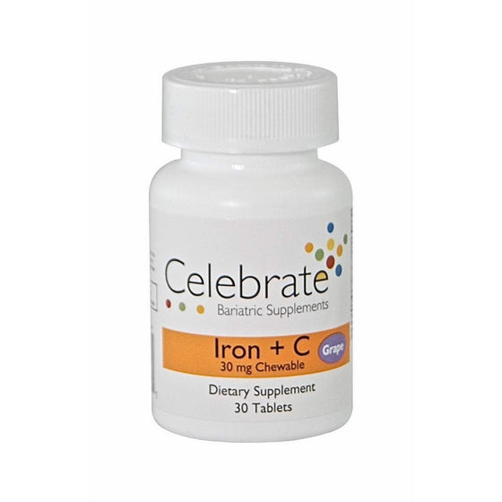 Celebrate Iron C 30 mg Chewable - Grape - 30 Count