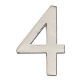 Architectural Mailboxes 3582SN-4 Brass 4-Inch Floating House Number, Satin Nickel"4"