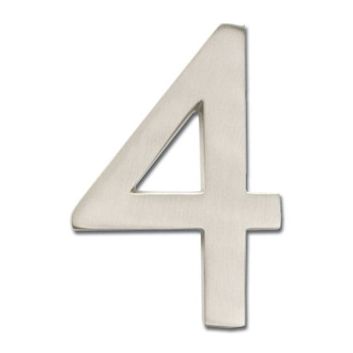 Architectural Mailboxes 3582SN-4 Brass 4-Inch Floating House Number, Satin Nickel"4"