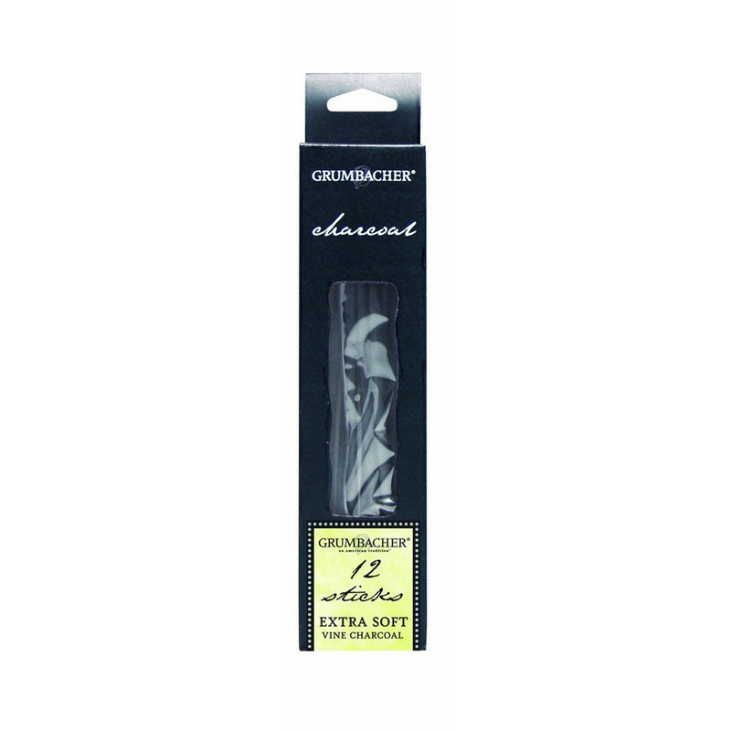 Grumbacher Vine Charcoal, Extra Soft, 12/Pk