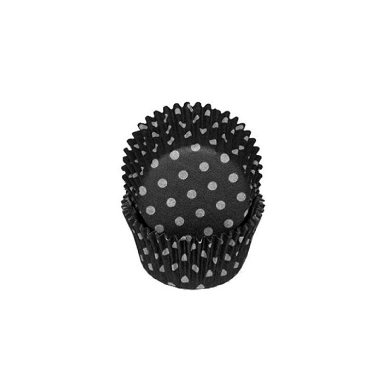 Black Polka Dot Cupcake Liners STD 50 count