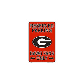 Georgia Bulldogs Fans Reserved Parking Sign Metal 8 x 12 embossed