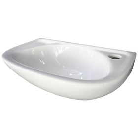 ALFI brand AB102 Porcelain Wall Mount Bath Basin Sink, Small, White