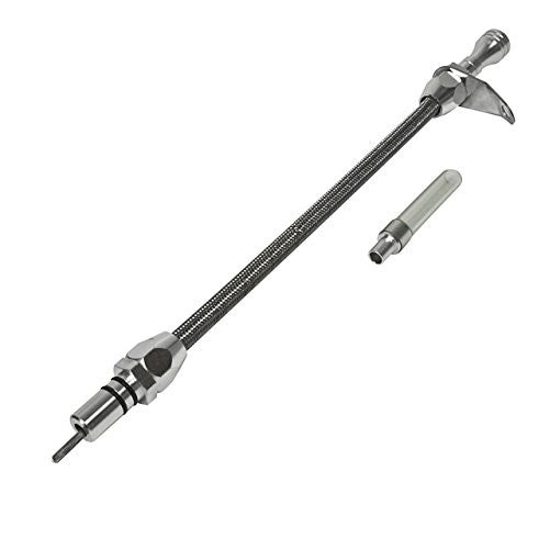 B&M 22165 Braided Aluminum Bell Housing Mount Transmission Dipstick for GM Turbo 350 Transmission