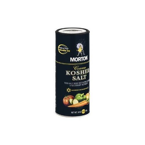 Morton Kosher Salt Coarse, 16 OZ (Pack of 12)