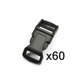 Bluecell 60 PCS 1/2 Black Contoured Side Release Plastic Buckles by Generic