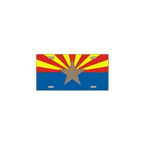 Smart Blonde Arizona Big Star State Flag Novelty Vanity Metal License Plate Tag Sign