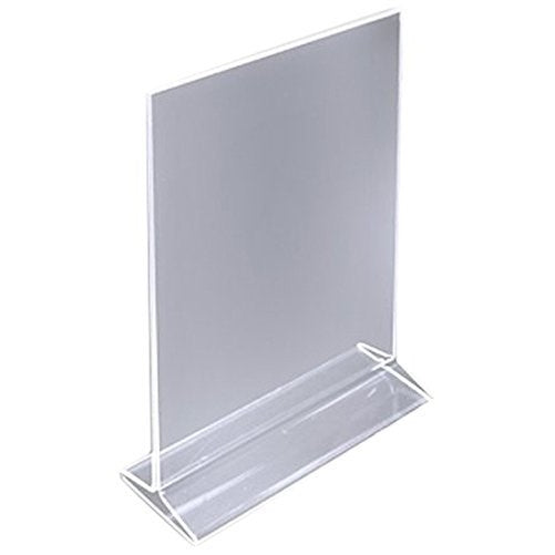 (Pack of 12) 8½” x 11” Acrylic Sign Holder / Clear Table Card Display / Plastic Upright Menu Ad Frame