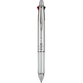 Pilot Dr. Grip 41 Multifunction Ballpoint Pen Pencil, Assorted Color Inks, Silver Barrel, 1-Pack (36229)