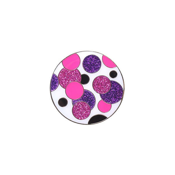 Navika Glitzy Polka Dot (Purple & Pink) Marker with Magnetic Hat Clip