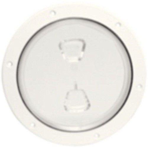 New White Cover 4 Inch Deck Plate Screw Out Marine Access BEC DP40W