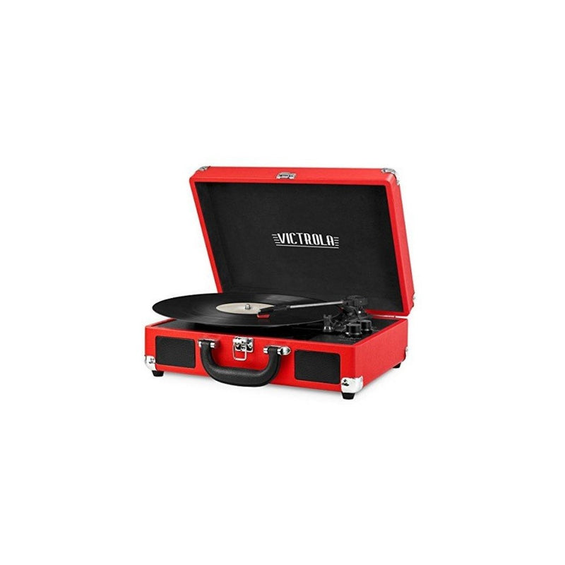 Victrola Vintage 3-Speed Bluetooth Suitcase Turntable with Speakers, Red