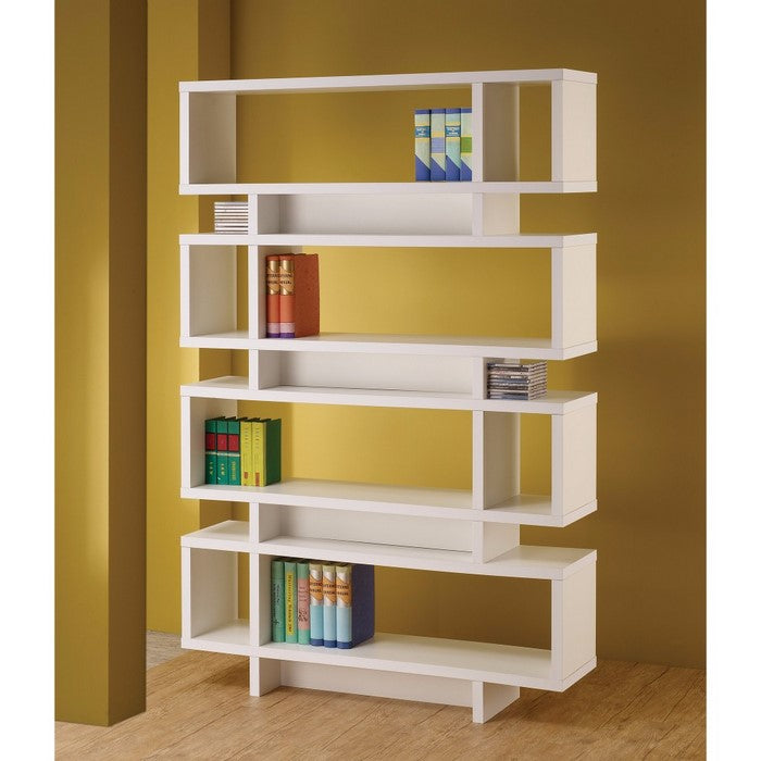 Tremendous white bookcase with open shelves